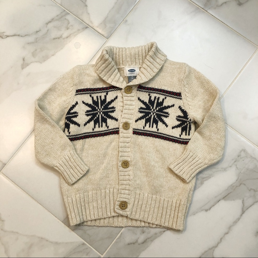 Shawl Collar Snowflake Sweater
